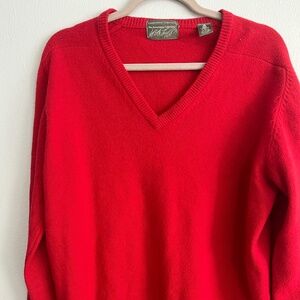 Lord and Taylor mens lambswool sweater red size XL